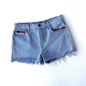 Splendid x Margherita Missoni Amore Boho Embroidered Denim High Rise Shorts : 27
